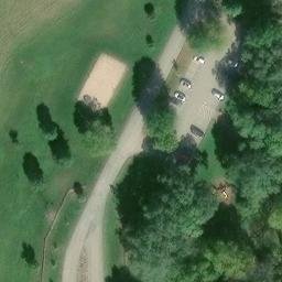 Sand Volleyball Court in McFarland, WI — aerial view