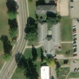 Flint Beach Volleyball Court #5 — aerial view