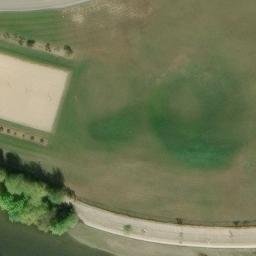 Flint Beach Volleyball Court #2 — aerial view