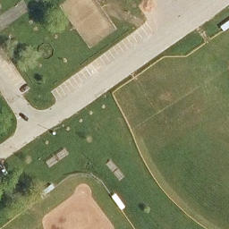Sand Volleyball Court in City of Tonawanda, NY — aerial view