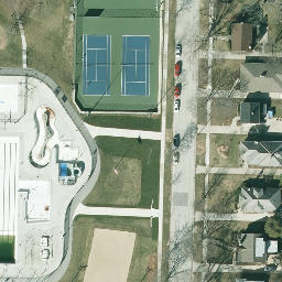 Sand Volleyball Court in Waukesha, WI — aerial view