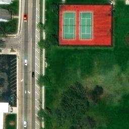 Owosso Beach Volleyball Court #1 — aerial view
