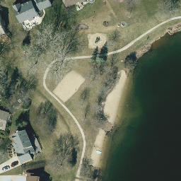 Muskego Beach Volleyball Court #8 — aerial view
