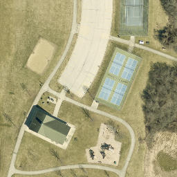 Sand Volleyball Court in Franklin, WI — aerial view