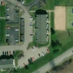 Sand Volleyball Court in East Grand Rapids, MI — aerial view