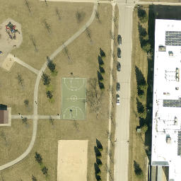 Oak Creek Beach Volleyball Court #4 — aerial view