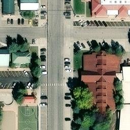 Sand Volleyball Court in Pinedale, WY — aerial view