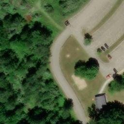Sand Volleyball Court in Fenton, MI — aerial view