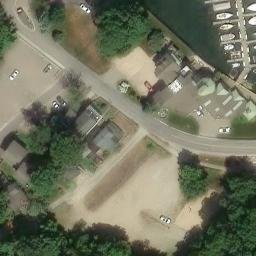 Sand Volleyball Court in Beechwood, MI — aerial view