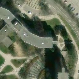 Sand Volleyball Court in East Lansing, MI — aerial view