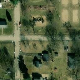 Sand Volleyball Court in Brodhead, WI — aerial view