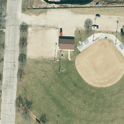 Sand Volleyball Court in Delavan, WI — aerial view