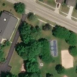 Sand Volleyball Court in Sterling Heights, MI — aerial view