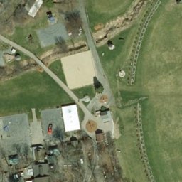 Sand Volleyball Court in Westford, MA — aerial view
