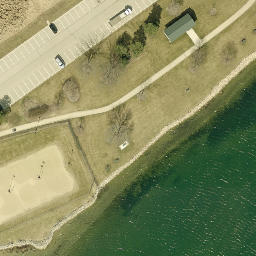 Pleasant Prairie Beach Volleyball Court #4 — aerial view