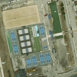 Sand Volleyball Court in Somerville, MA — aerial view