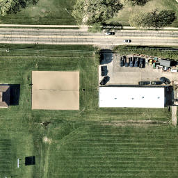 Round Lake Beach Volleyball Court — aerial view