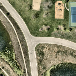Sand Volleyball Court in Grayslake, IL — aerial view