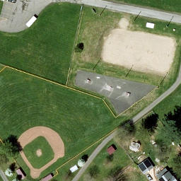 Village of Sidney Beach Volleyball Court — aerial view