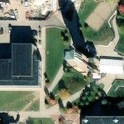Sand Volleyball Court in Ann Arbor, MI — aerial view