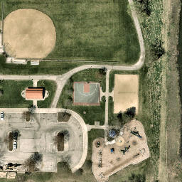 Sand Volleyball Court in Vernon Hills, IL — aerial view