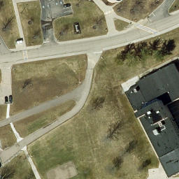 Sand Volleyball Court in Village of Alfred, NY — aerial view