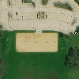 Sand Volleyball Court in Glenview, IL — aerial view