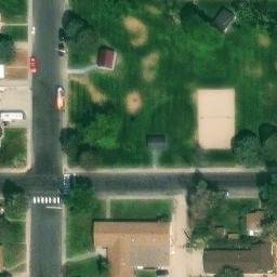 Sand Volleyball Court in Torrington, WY — aerial view