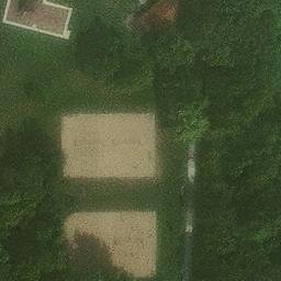Sand Volleyball Court in Ames, IA — aerial view