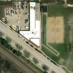 Sand Volleyball Court in Park Ridge, IL — aerial view