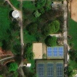 Sand Volleyball Court in Chicago, IL — aerial view