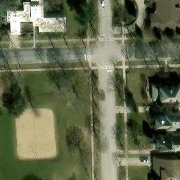 Sand Volleyball Court in River Forest, IL — aerial view