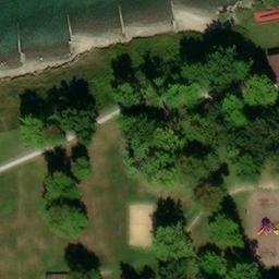 Geneva-on-the-Lake Beach Volleyball Court — aerial view