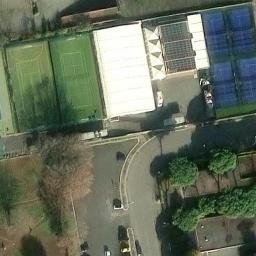 Sand Volleyball Court — aerial view