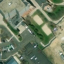 Sand Volleyball Court in Mansfield, CT — aerial view