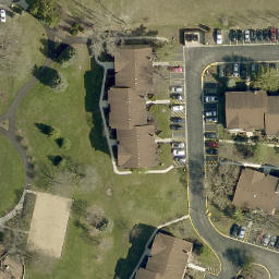 Sand Volleyball Court in Woodridge, IL — aerial view