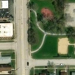 Oak Lawn Beach Volleyball Court #5 — aerial view