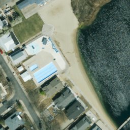 Sand Volleyball Court in Michigan City, IN — aerial view