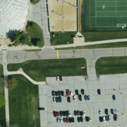 Sand Volleyball Court in Notre Dame, IN — aerial view