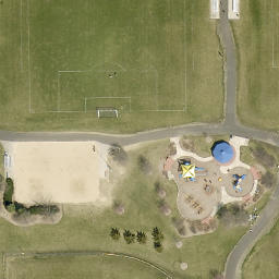 Sand Volleyball Court in Naperville, IL — aerial view