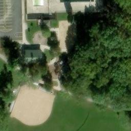 Sand Volleyball Court in Palos Heights, IL — aerial view
