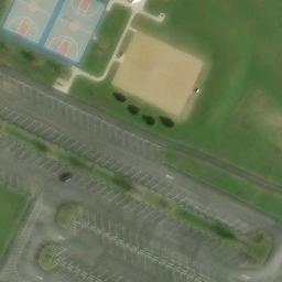 Sand Volleyball Court in Oswego, IL — aerial view