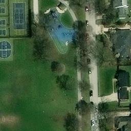 Sand Volleyball Court in Palos Heights, IL — aerial view