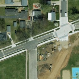 Sand Volleyball Court in Mishawaka, IN — aerial view