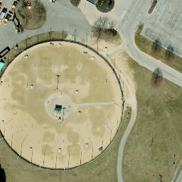 Sand Volleyball Court in Toledo, OH — aerial view