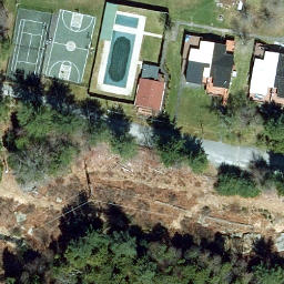 Sand Volleyball Court in Village of Monticello, NY — aerial view