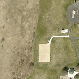 Sand Volleyball Court in Plainfield Township, IL — aerial view