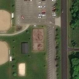 Sand Volleyball Court in Geauga County, OH — aerial view