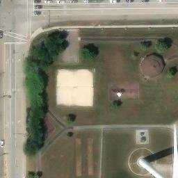 Sand Volleyball Court in Euclid, OH — aerial view