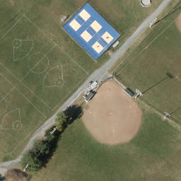 Sand Volleyball Court in Colchester, CT — aerial view
